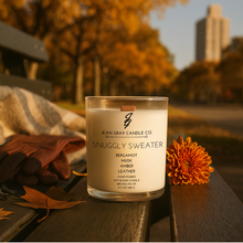 Load image into Gallery viewer, Snuggly Sweater (Bergamot-Musk-Amber-Leather) Wooden Wick Candle