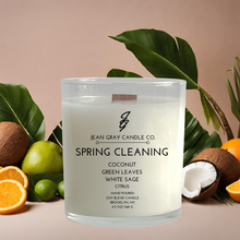 Load image into Gallery viewer, Spring Cleaning (Coconut-Green Leaves-White Sage-Citrus) Wooden Wick Candle
