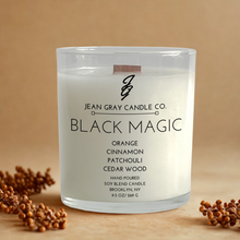 Load image into Gallery viewer, Black Magic (Orange-Cinnamon-Patchouli- Cedar Wood) Wooden Wick Candle
