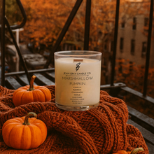 Load image into Gallery viewer, Marshmallow Pumpkin (Vanilla-Pumpkin-Cinnamon-Maple) Wooden Wick Candle
