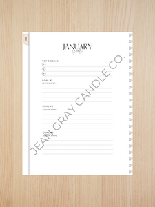 Jean Gray Candle Co. 2023 Candle Testing and Goals Digital Planner