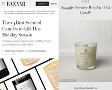 Load image into Gallery viewer, Snuggly Sweater named one of &quot;The 19 Best Scented Candles To Gift This Holiday Season&quot; by Harper&#39;s Bazaar
