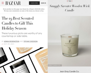 Snuggly Sweater named one of "The 19 Best Scented Candles To Gift This Holiday Season" by Harper's Bazaar