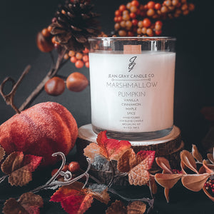 Marshmallow Pumpkin (Vanilla-Pumpkin-Cinnamon-Maple) Wooden Wick Candle