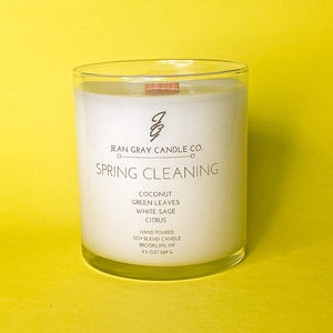 Spring Cleaning (Coconut-Green Leaves-White Sage-Citrus) Wooden Wick Candle