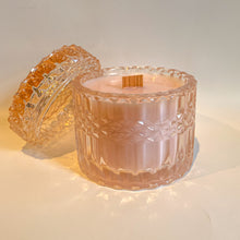 Load image into Gallery viewer, Prototype 2.0 (Strawberry-Citrus-Champagne-Love) 7oz Translucent Rose Wooden Wick Candle *Valentine&#39;s Day Exclusive*

