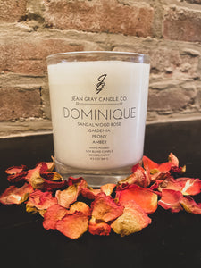 Dominique (Sandalwood Rose-Peony-Gardenia) Wooden Wick Candle