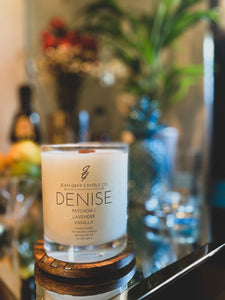 Denise (Patchouli- Lavender- Vanilla) Wooden Wick Candle