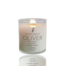 Load image into Gallery viewer, Oliver (Palo Santo-Patchouli-Smoked Woods) Wooden Wick Candle
